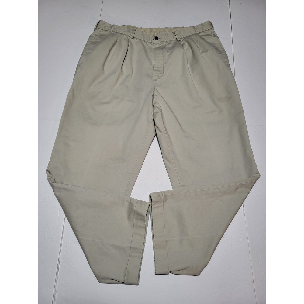 Brooks Brothers Chino Ellict  Pleated Twill Chino Pants Beige Size Men's 40x30